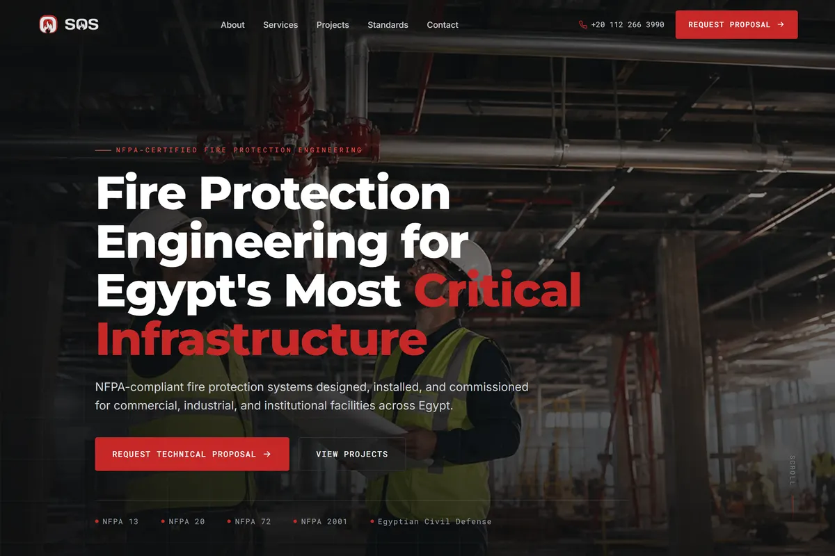 SOS Trading and Contracting — homepage as it runs today