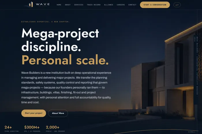 Wave Builders — homepage as it runs today